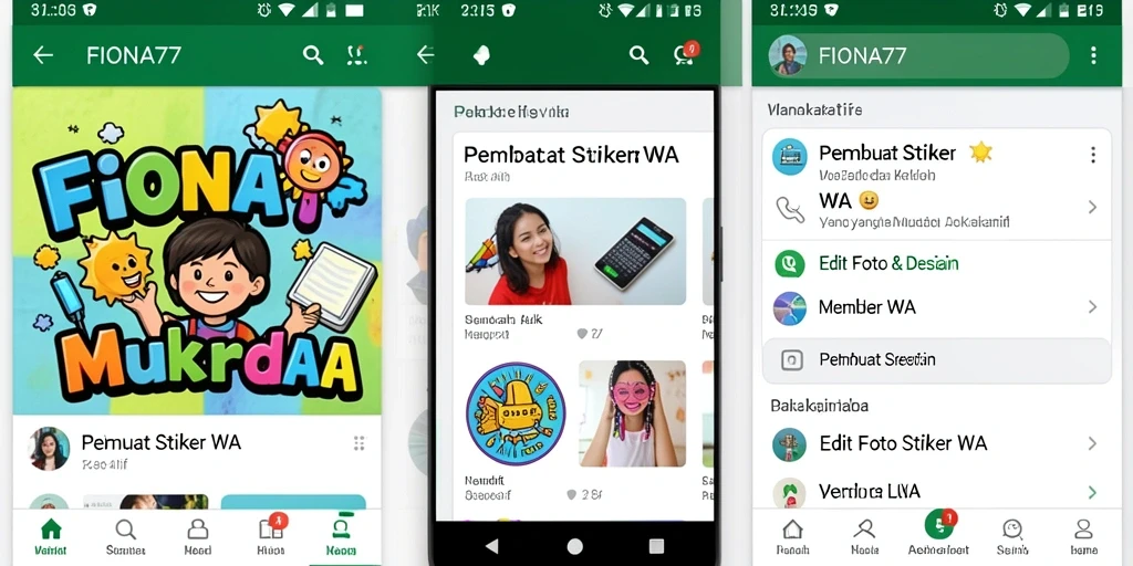 Antarmuka FIONA77 yang intuitif untuk membuat stiker WA.