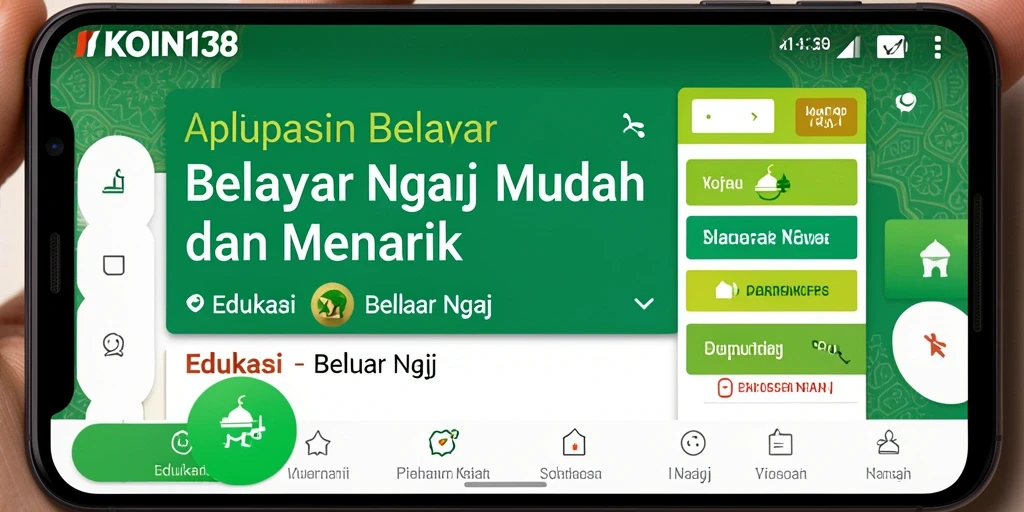Tampilan antarmuka KOIN138 yang intuitif untuk belajar ngaji.