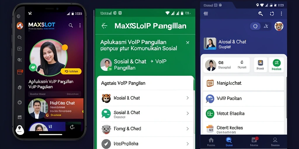 Screenshot MAXSLOT menampilkan antarmuka VoIP Panggilan yang bersih dan mudah digunakan.