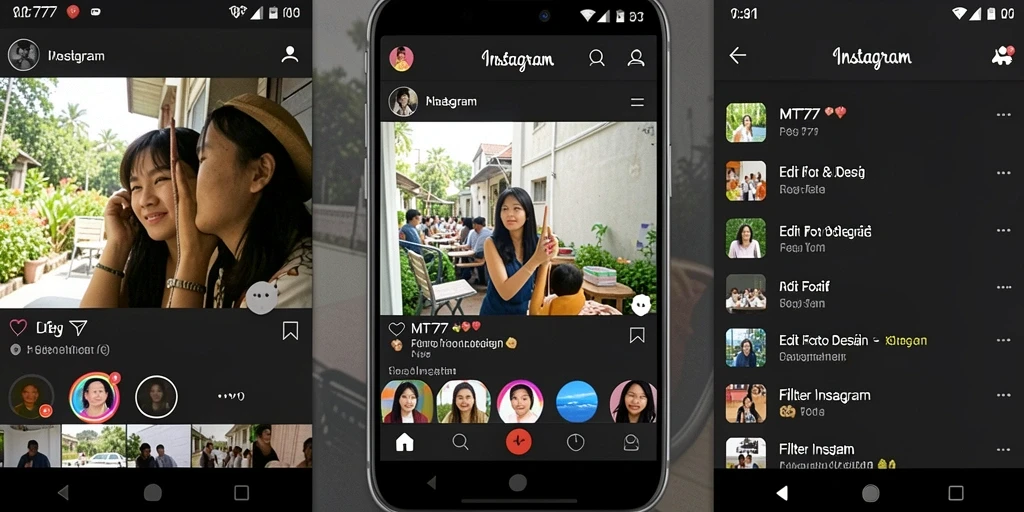 Tampilan antarmuka yang intuitif dengan berbagai pilihan filter kreatif.
