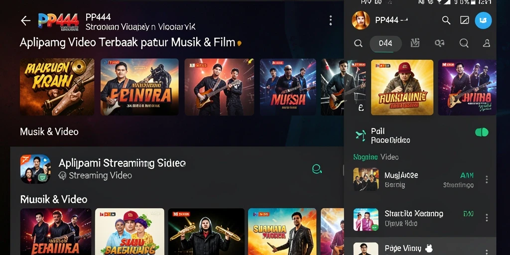 Tampilan antarmuka PP444 yang menarik dan intuitif untuk Streaming Video.